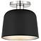 Savoy House Meridian 9" Wide Matte Black with Polished Nickel Ceiling 