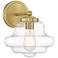 Savoy House Meridian 9" Wide Natural Brass 1-Light Wall Sconce
