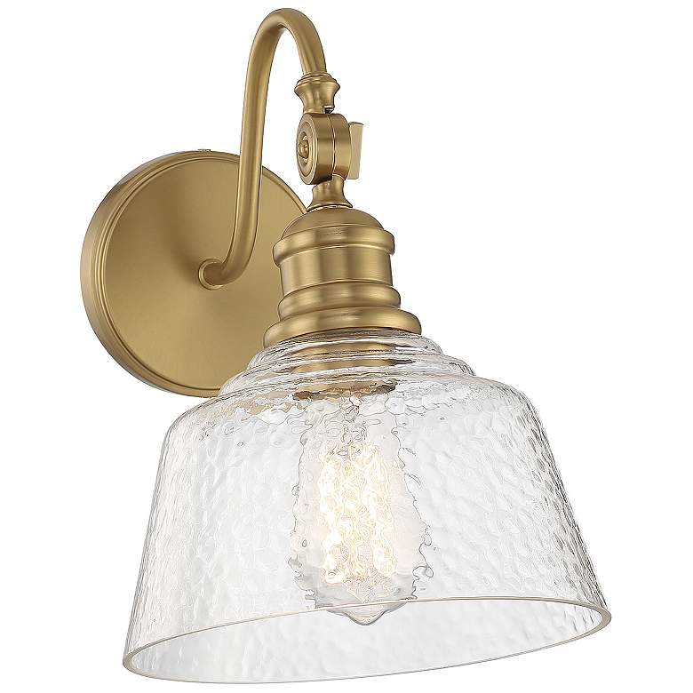 Image 1 Savoy House Meridian 9" Wide Natural Brass 1-Light Wall Sconce
