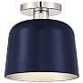 Savoy House Meridian 9" Wide Navy Blue with Polished Nickel Ceiling Li