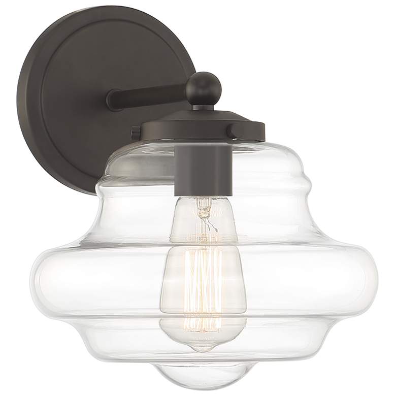 Image 1 Savoy House Meridian 9" Wide Oil Rubbed Bronze 1-Light Wall Sconce
