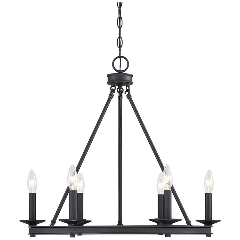 Image 1 Savoy House Middleton 25"W Matte Black 6-Light Chandelier