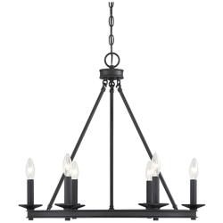 Savoy House Middleton 25"W Matte Black 6-Light Chandelier