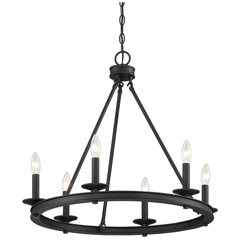 Image 3 Savoy House Middleton 25"W Matte Black 6-Light Chandelier more views