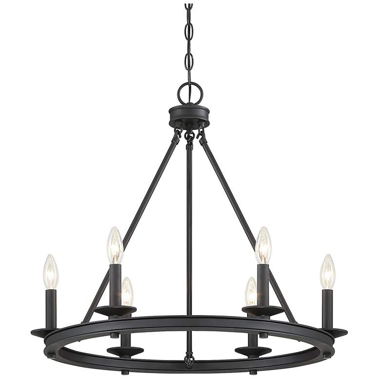 Image 5 Savoy House Middleton 25"W Matte Black 6-Light Chandelier more views
