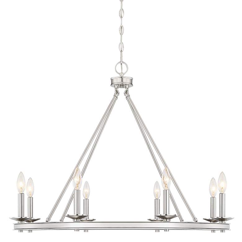 Image 1 Savoy House Middleton 33"W Statin Nickel 8-Light Chandelier
