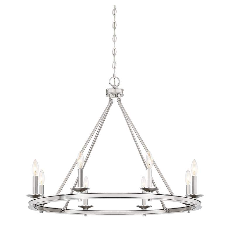 Image 4 Savoy House Middleton 33"W Statin Nickel 8-Light Chandelier more views