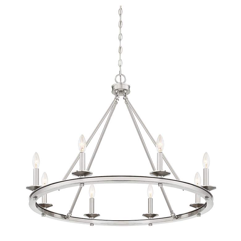 Image 5 Savoy House Middleton 33"W Statin Nickel 8-Light Chandelier more views