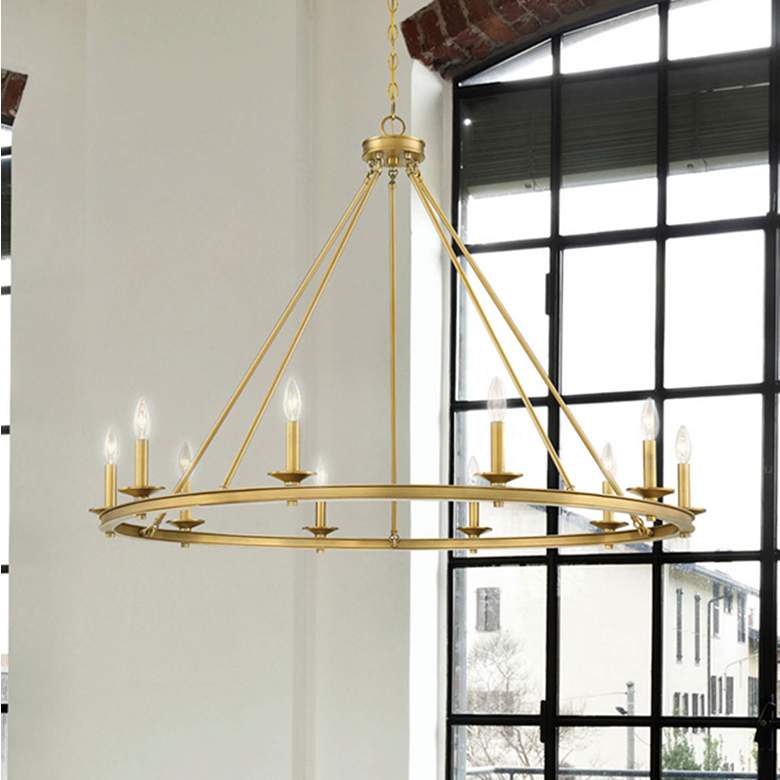 Image 1 Savoy House Middleton 45"W Warm Brass 10-Light Chandelier
