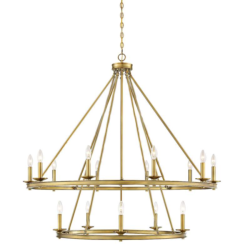 Image 1 Savoy House Middleton 45"W Warm Brass 15-Light Chandelier