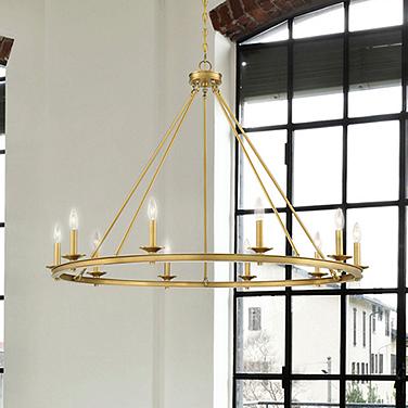 Savoy House Middleton 45"W Warm Brass 10-Light Chandelier