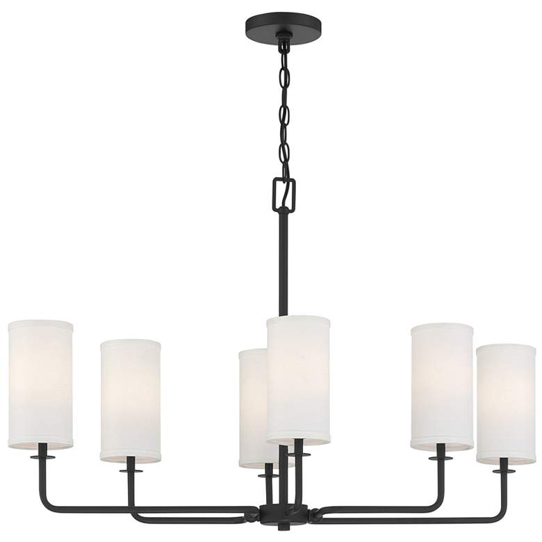 Image 1 Savoy House Midland 16" Matte Black & Warm Brass Accents Linear Ch