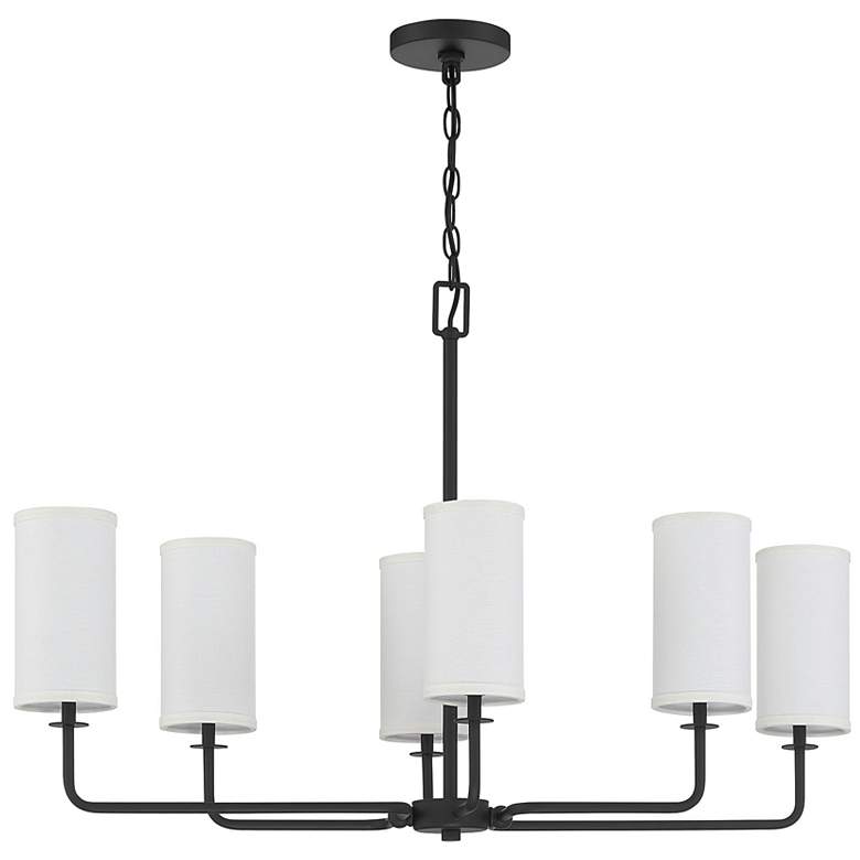 Image 2 Savoy House Midland 16" Matte Black & Warm Brass Accents Linear Ch more views