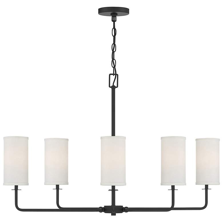 Image 3 Savoy House Midland 16" Matte Black & Warm Brass Accents Linear Ch more views