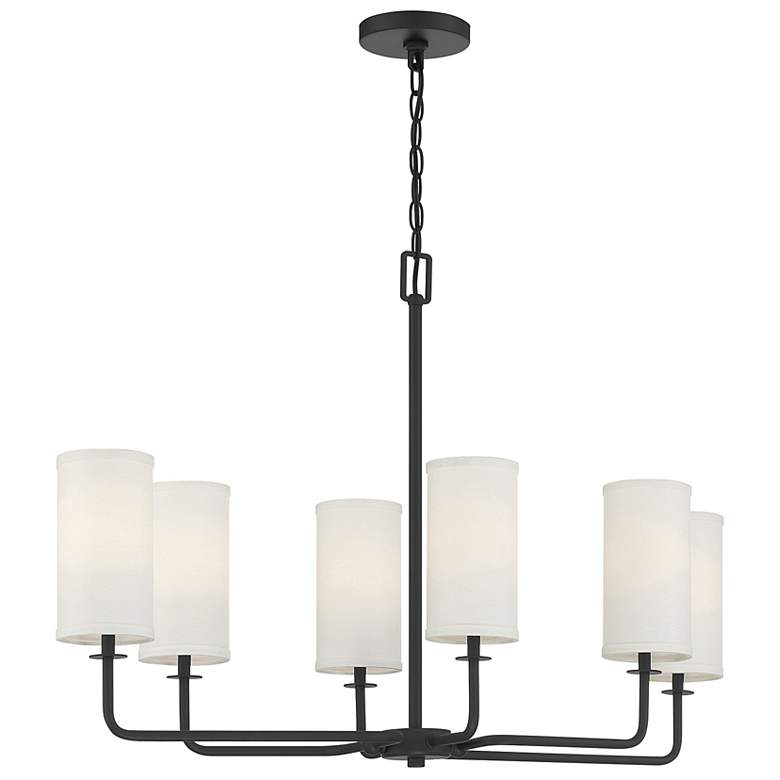 Image 4 Savoy House Midland 16" Matte Black & Warm Brass Accents Linear Ch more views