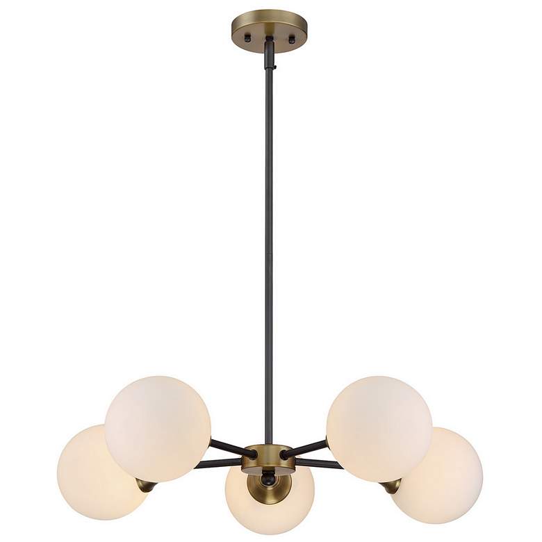Image 1 Savoy House Midland 28 inch Wide Matte Black with Warm Brass Accents Chand