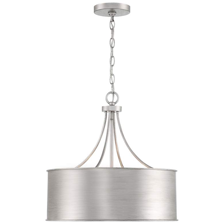 Image 3 Savoy House Milner 18"W Antique Silver 4-Light Drum Pendant more views