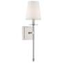 1_Savoy House Monroe 20" High Satin Nickel and White Shade Wall Sconce