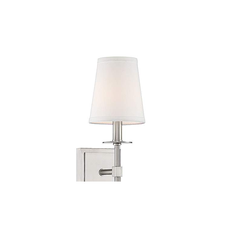 Image 2 Savoy House Monroe 20" High Satin Nickel and White Shade Wall Sconce more views