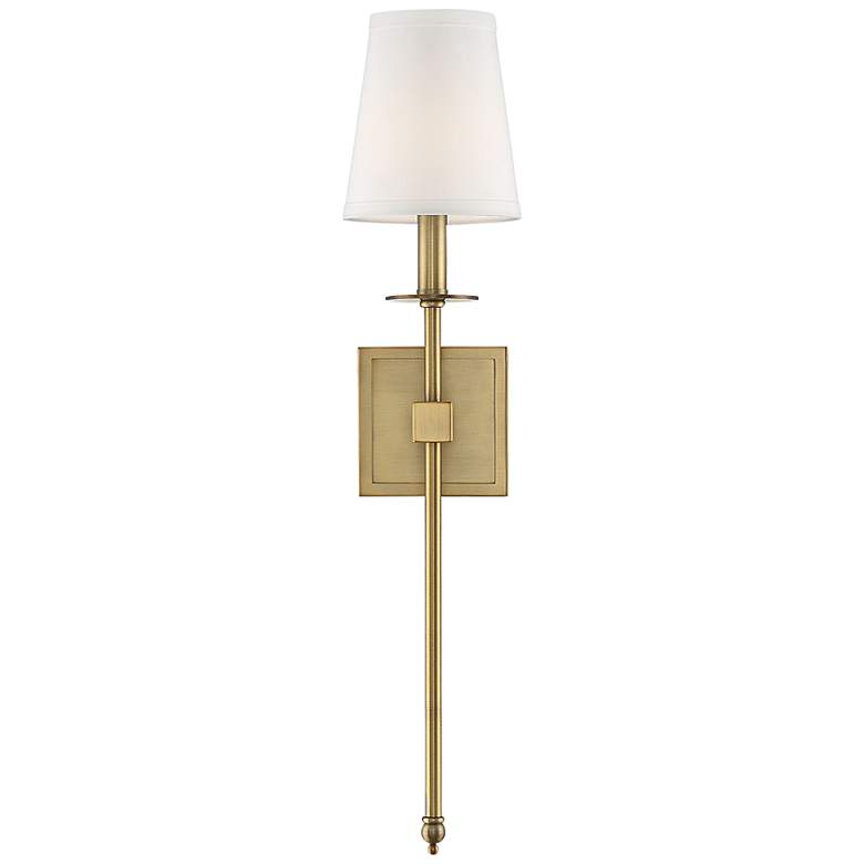 Image 3 Savoy House Monroe 24" High Warm Brass Wall Sconce more views