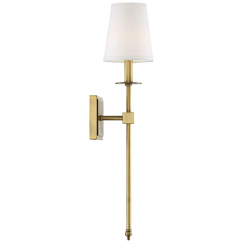 Image 5 Savoy House Monroe 24" High Warm Brass Wall Sconce more views