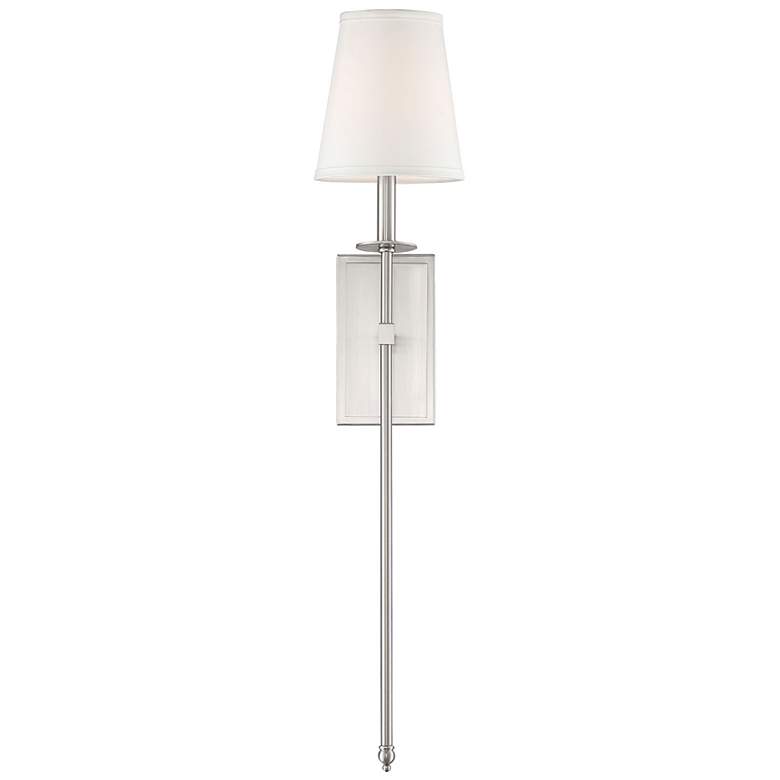 Image 1 Savoy House Monroe 33 1/2" High Satin Nickel Wall Sconce