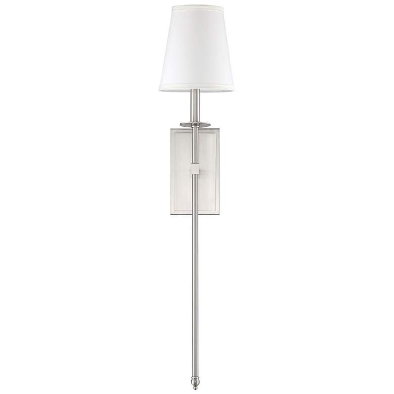 Image 2 Savoy House Monroe 33 1/2" High Satin Nickel Wall Sconce more views