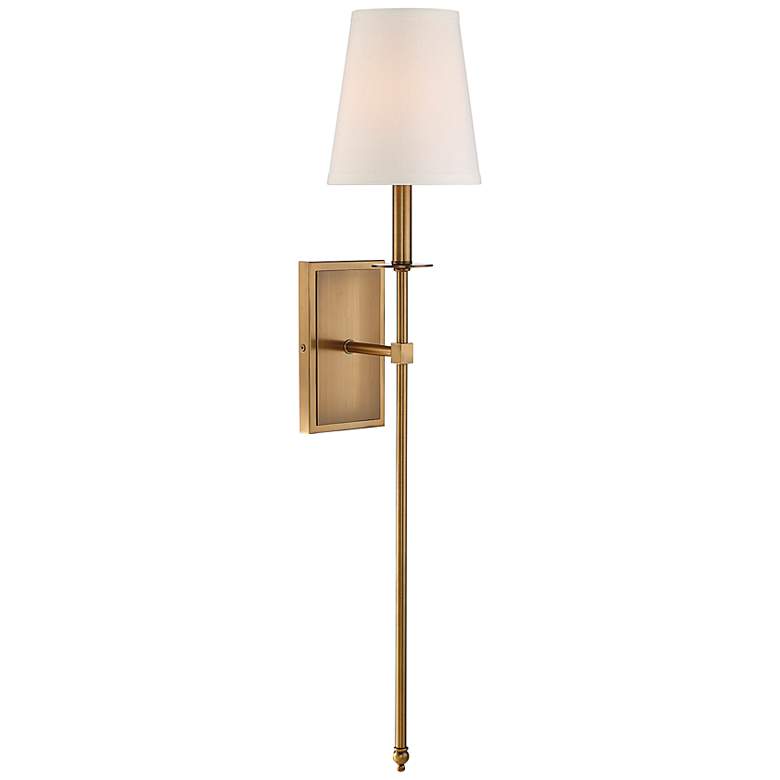 Image 1 Savoy House Monroe 33 1/2 inch High Warm Brass Wall Sconce