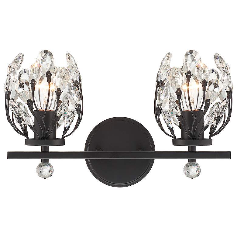 Image 1 Savoy House Moreno 15 1/2"H Matte Black 2-Light Wall Sconce