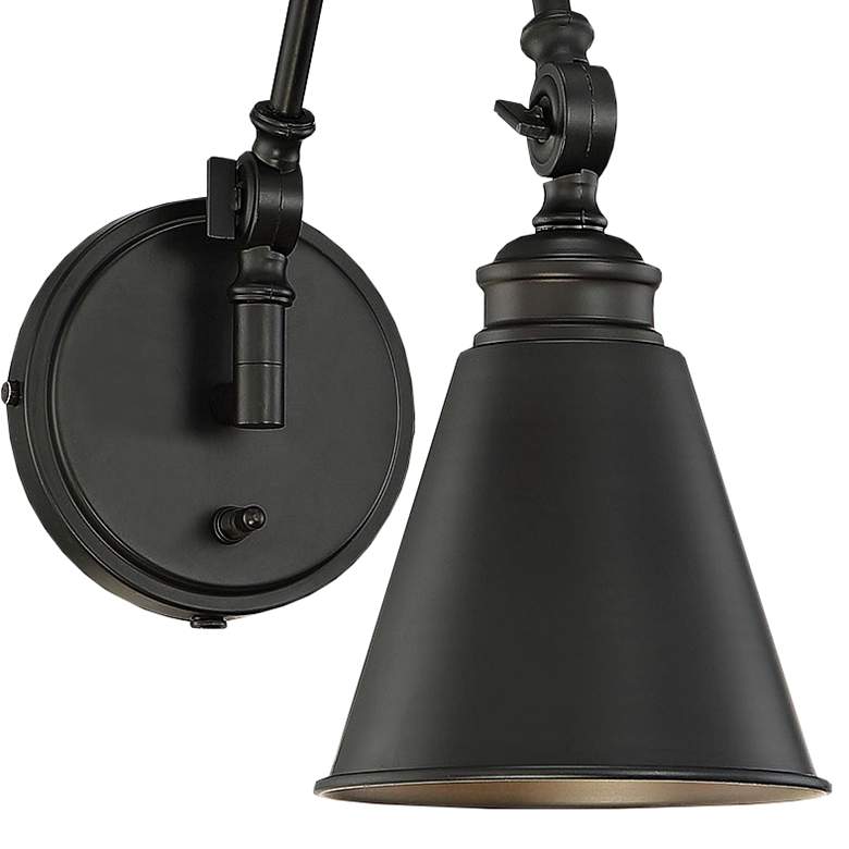 Image 2 Savoy House Morland Matte Black Swing Arm Wall Lamp more views