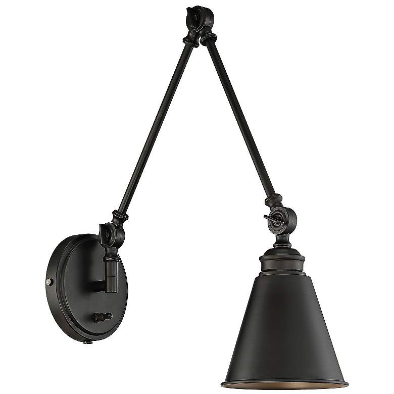 Image 3 Savoy House Morland Matte Black Swing Arm Wall Lamp more views