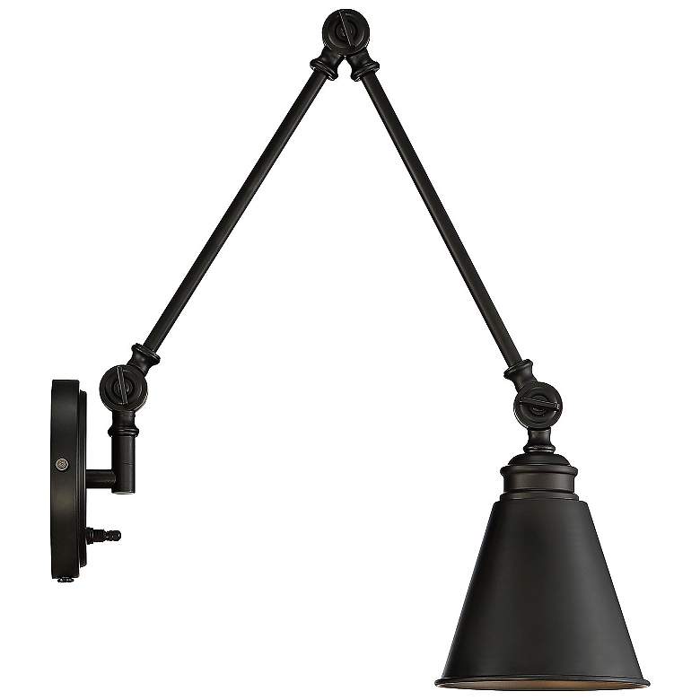 Image 4 Savoy House Morland Matte Black Swing Arm Wall Lamp more views