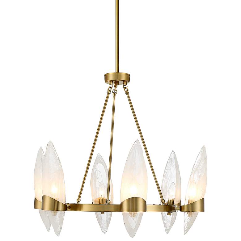 Image 2 Savoy House Nouvel 27" Wide Warm Brass 6-Light Chandelier