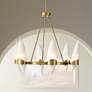 1_Savoy House Nouvel 27" Wide Warm Brass 6-Light Chandelier