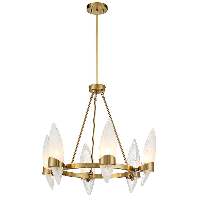 Image 4 Savoy House Nouvel 27" Wide Warm Brass 6-Light Chandelier more views