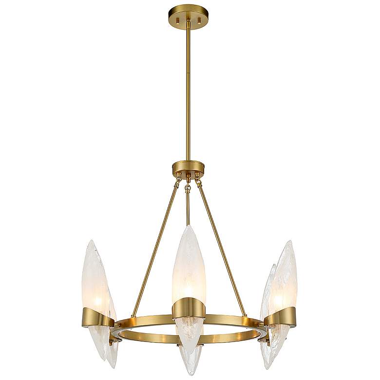 Image 5 Savoy House Nouvel 27" Wide Warm Brass 6-Light Chandelier more views