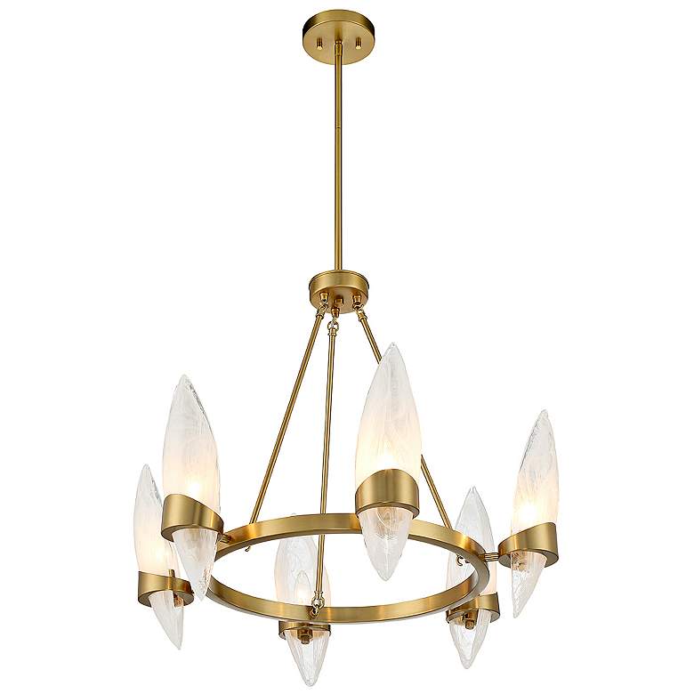 Image 6 Savoy House Nouvel 27" Wide Warm Brass 6-Light Chandelier more views
