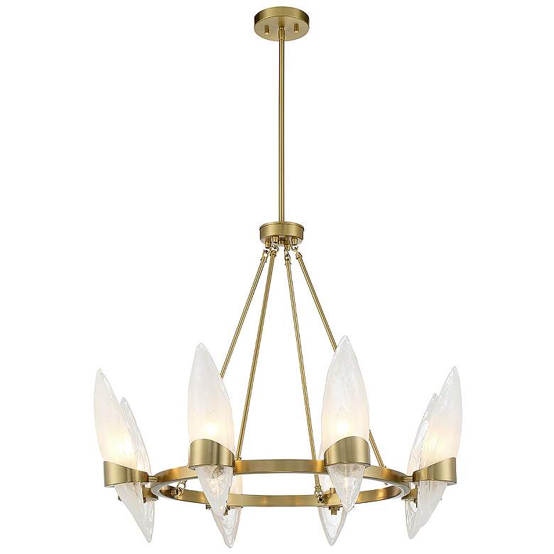 Image 3 Savoy House Nouvel 31" Wide Warm Brass 8-Light Chandelier more views