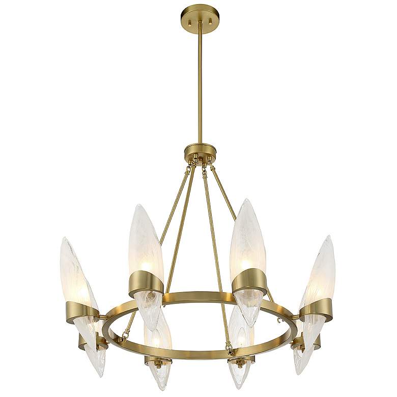 Image 4 Savoy House Nouvel 31" Wide Warm Brass 8-Light Chandelier more views