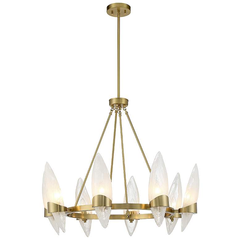 Image 5 Savoy House Nouvel 31" Wide Warm Brass 8-Light Chandelier more views