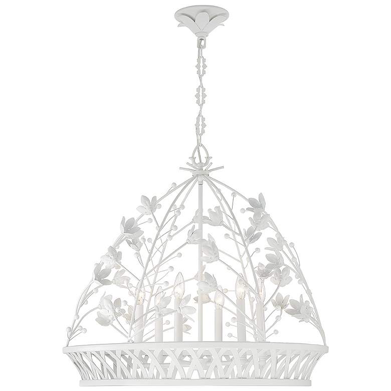Image 1 Savoy House Oakmont 29 inch Wide Bisque White 6-Light Pendant