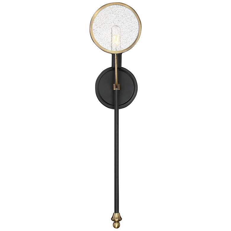 Image 1 Savoy House Oberyn 21 1/2"H Vintage Black with Brass Sconce