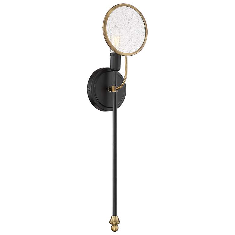 Image 3 Savoy House Oberyn 21 1/2"H Vintage Black with Brass Sconce more views