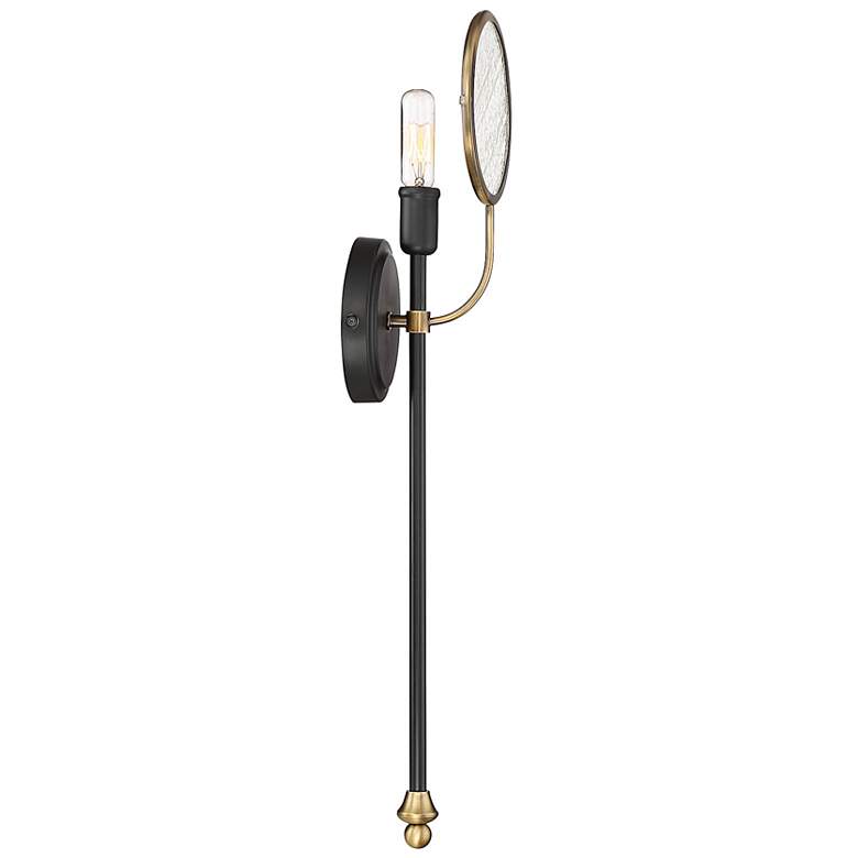 Image 4 Savoy House Oberyn 21 1/2"H Vintage Black with Brass Sconce more views