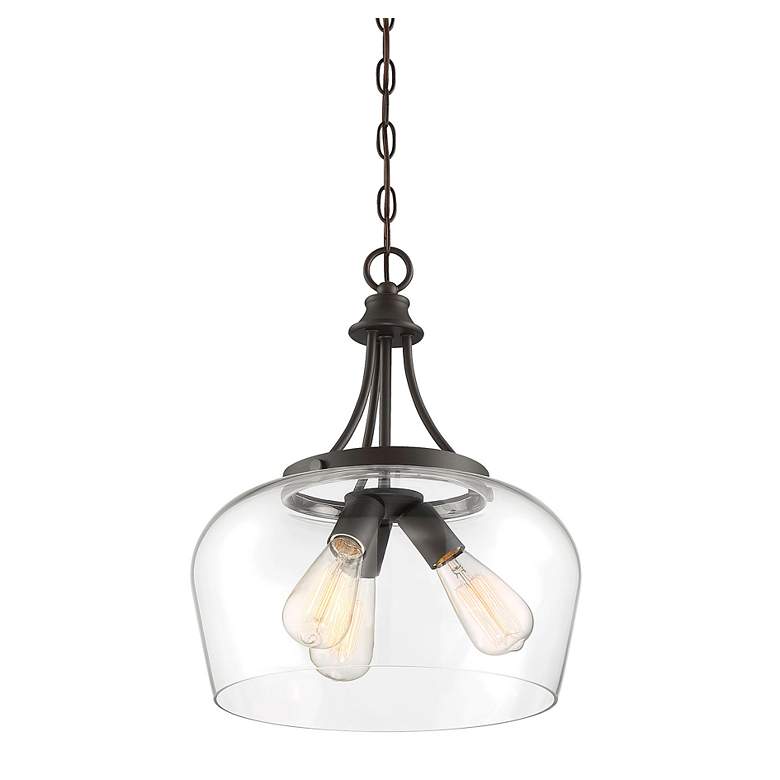 Image 5 Savoy House Octave 15" Wide English Bronze 3-Light Pendant more views