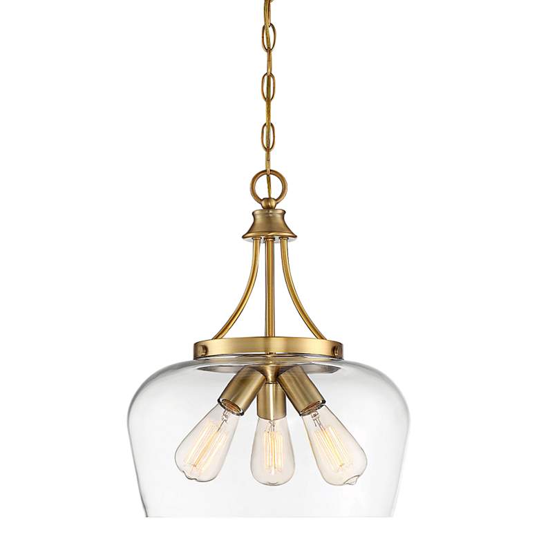 Image 1 Savoy House Octave 15" Wide Warm Brass 3-Light Pendant