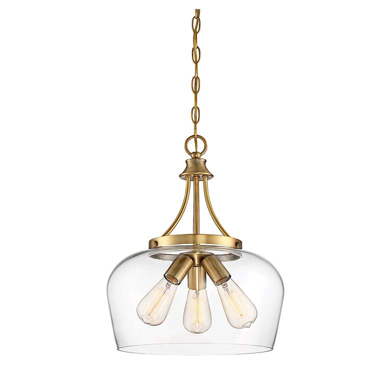 Image 4 Savoy House Octave 15" Wide Warm Brass 3-Light Pendant more views