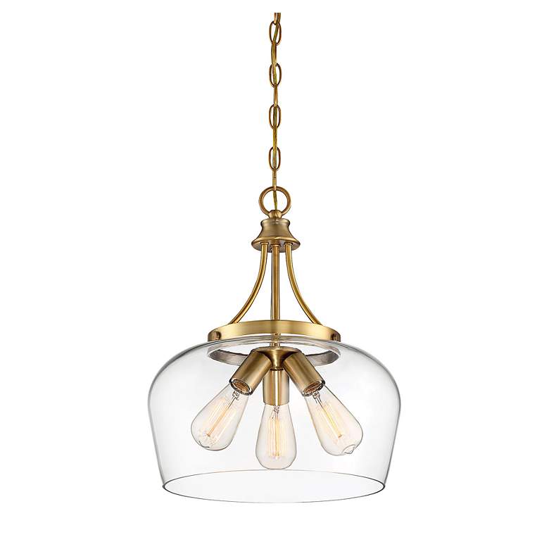 Image 5 Savoy House Octave 15" Wide Warm Brass 3-Light Pendant more views