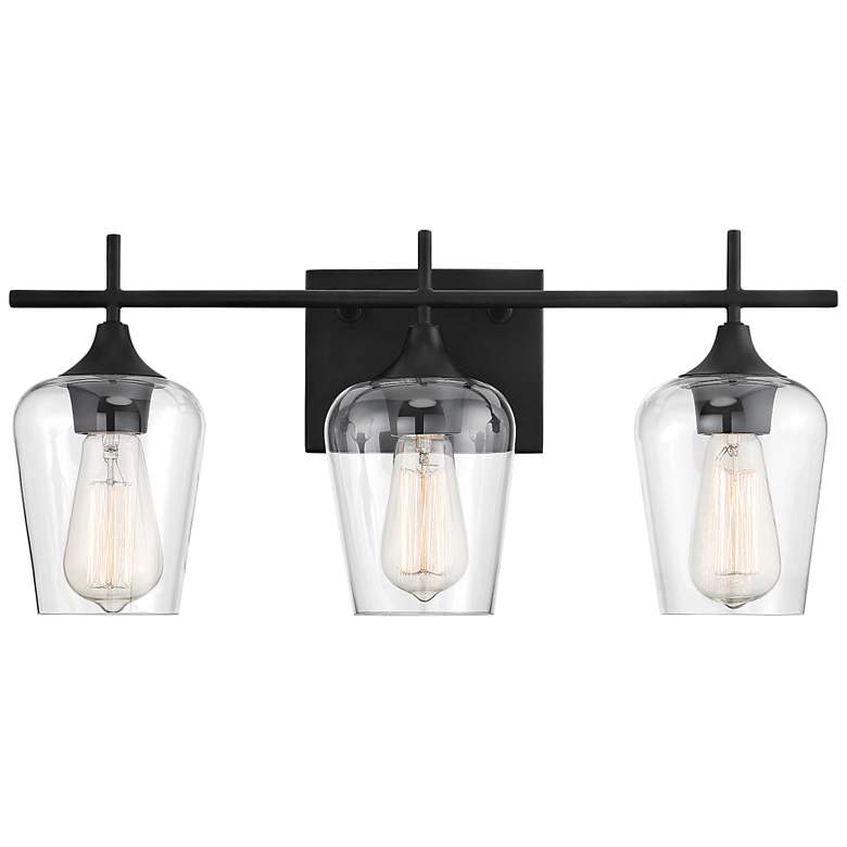 Image 1 Savoy House Octave 21" Wide Black 3-Light Bath Light