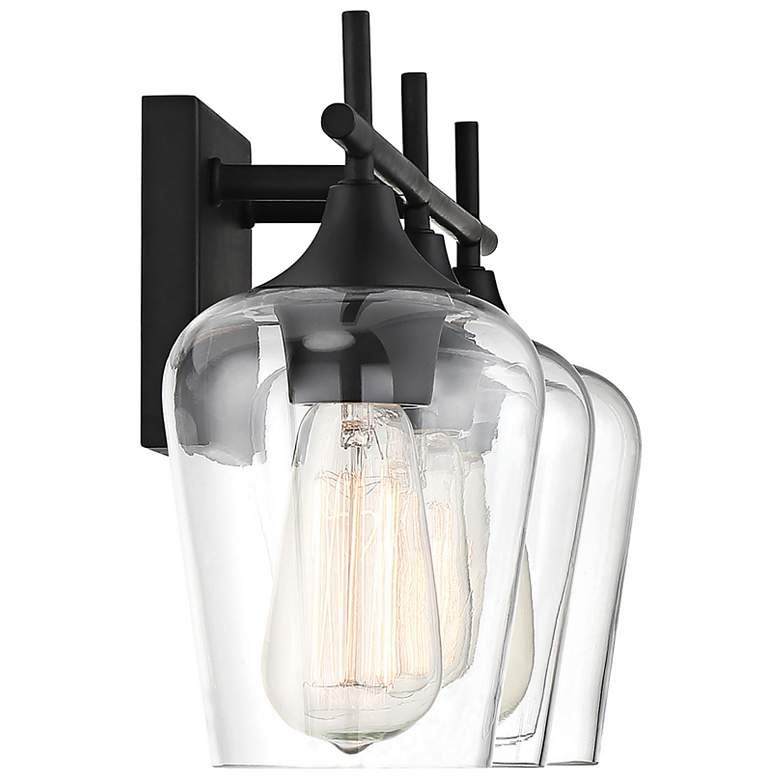 Image 6 Savoy House Octave 21" Wide Black 3-Light Bath Light more views